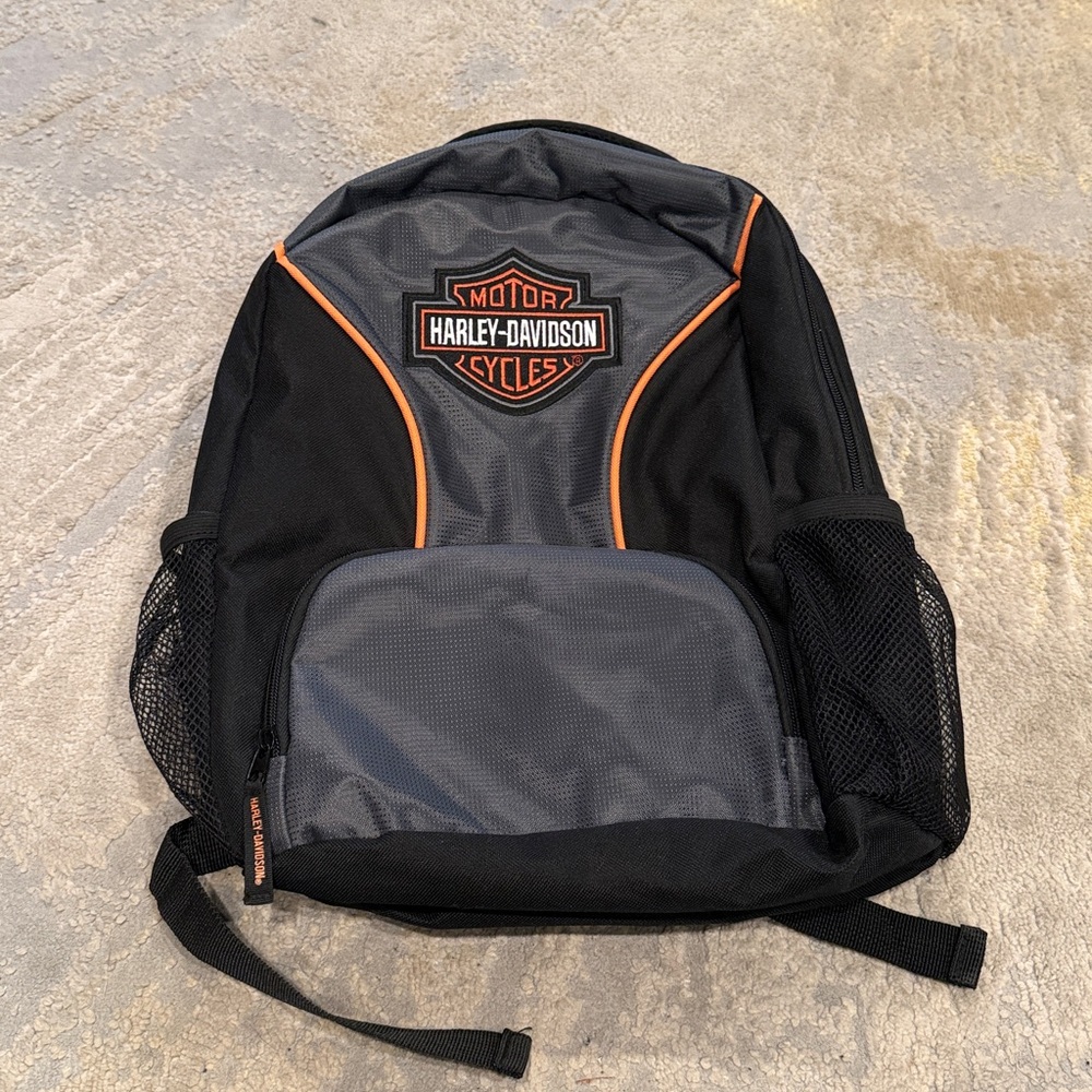 Harley-Davidson Motorcycles Black & Gray School Backpack Rucksack Biker Bag